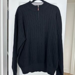 Peter Millar Men's Black Cable Knit Sweater size L